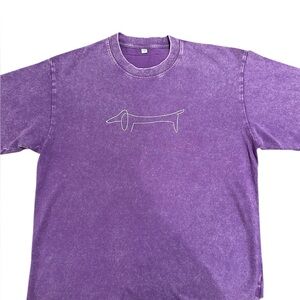 NEW Stonewashed Purple Dachshund T-Shirt